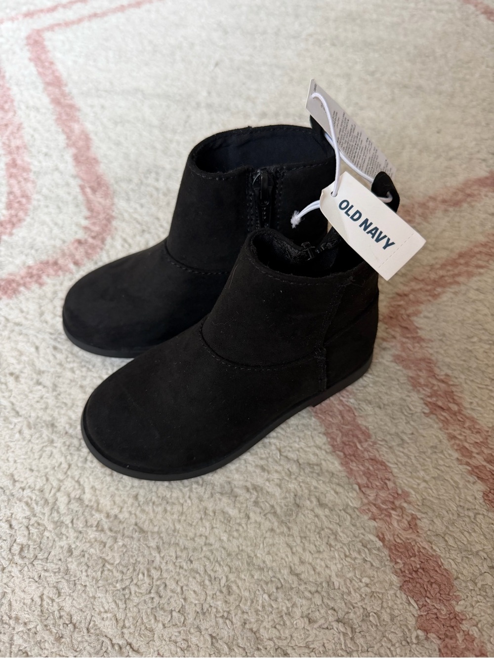 Old Navy Black Faux Suede Kids Ankle Boots